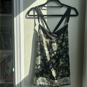 Free People Black Floral top
